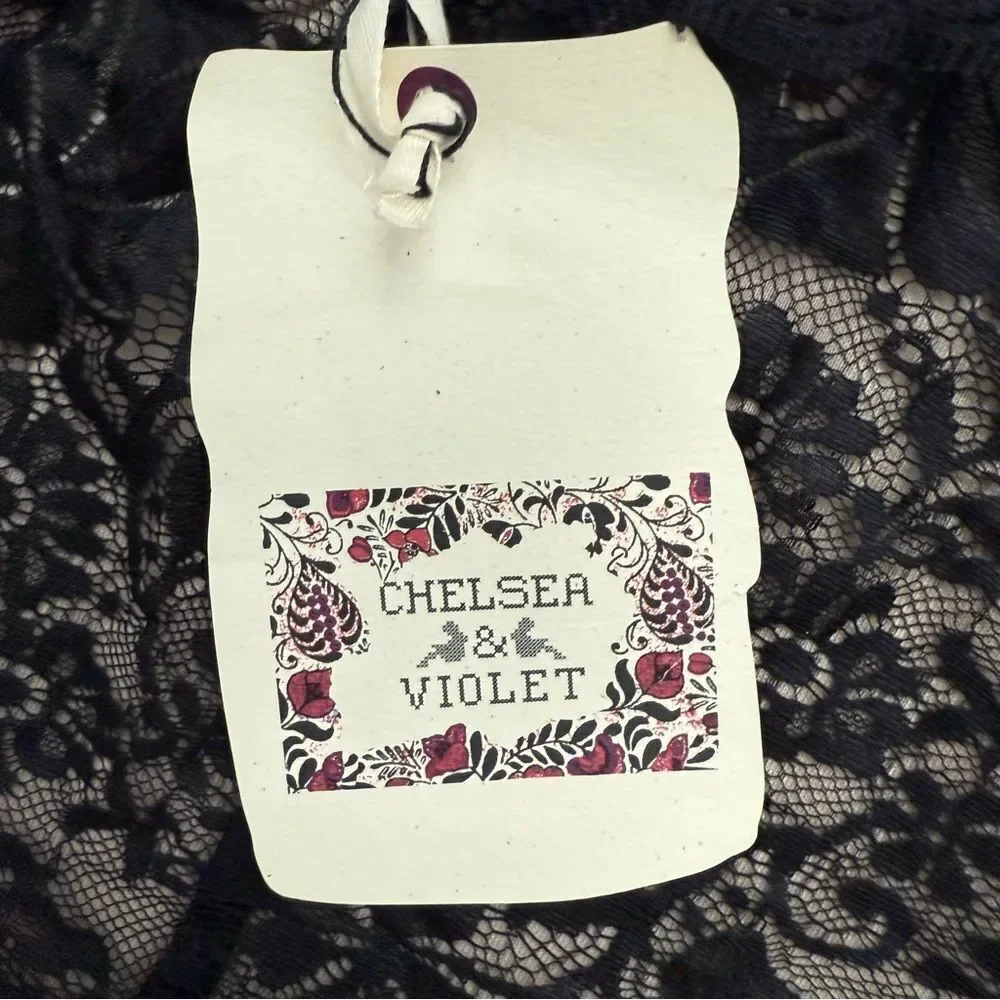 Chelsea & Violet Black Lace One Shoulder Lined Dress